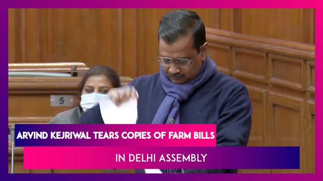 Arvind Kejriwal, AAP MLAs Tear Copies Of Centre’s Farm Bills In Delhi Assembly