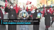 PKK'ya tepki için eylem yapan terör mağduru annelerine HDP'lilerden taşlı saldırı