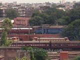 New Delhi railway station and Delhi skyline in the 1990's_ archival footage