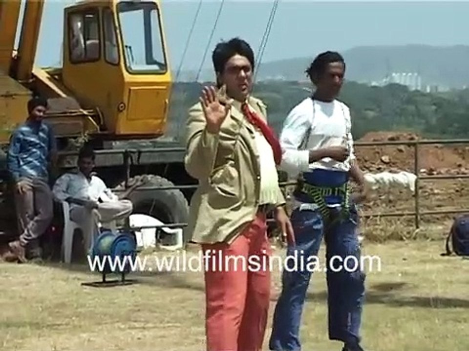 Mukesh Khanna as 'Shaktiman' on sets of superhero series _ Filming superhero stunts in 1990's
