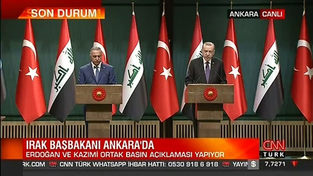 Son dakika haberi... Cumhurbaşkanı Erdoğan ve Irak Başbakanı Kazımi'den ortak açıklama | Video