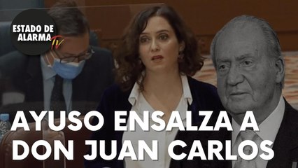 AYUSO ENSALZA al REY EMÉRITO FRENTE al ODIO y la MISERIA que siembran los PODEMITAS