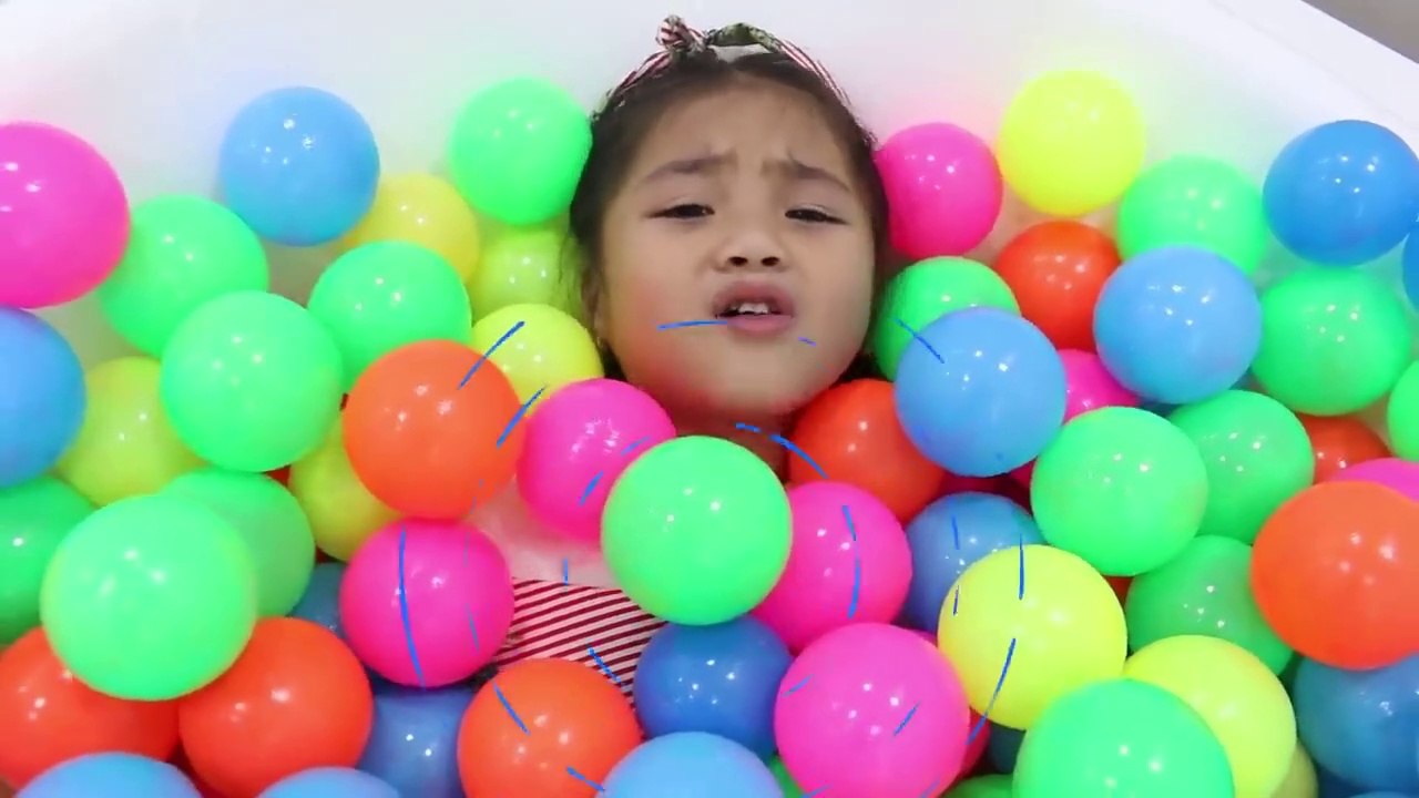 Annie Pretend Play with Magic Wand and Has a Ballpit Party - Kids videos