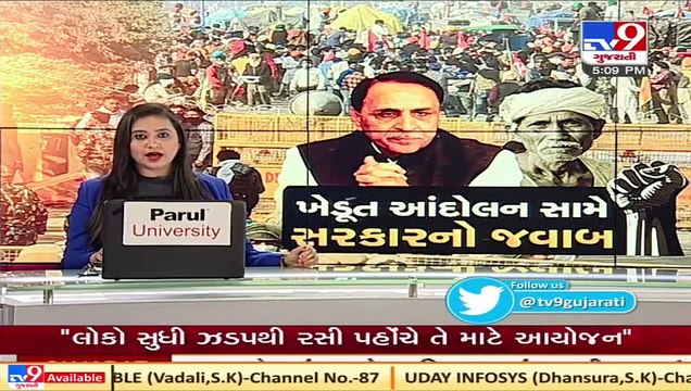 Opposition parties 'politicizing' farm laws, says Gujarat CM Rupani TV9News