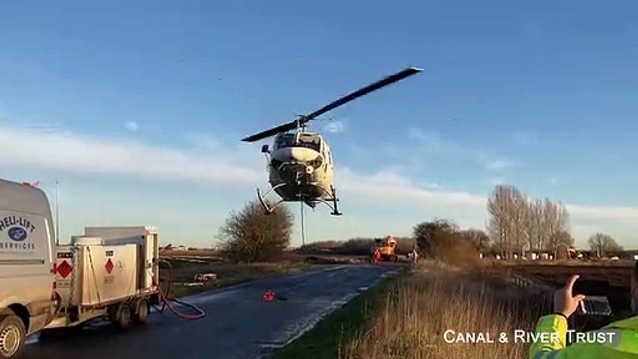 Farmland Flooding Helicopter