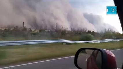 Una familia que viajaba en una ruta de La Pampa fue sorprendida por el tornado