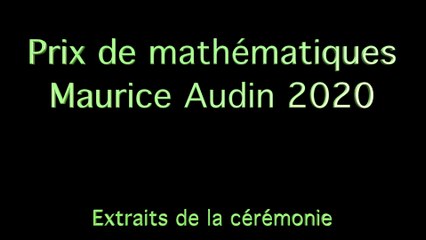 Prix Maurice Audin 2020  Interventions de Cedric Villani et Pierre Audin