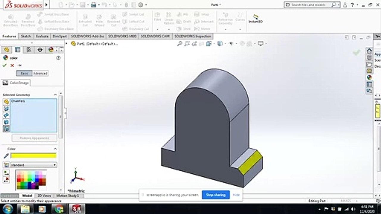 chamfer features in solidworks