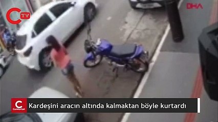Küçük kızın mucize kurtuluşu kamerada