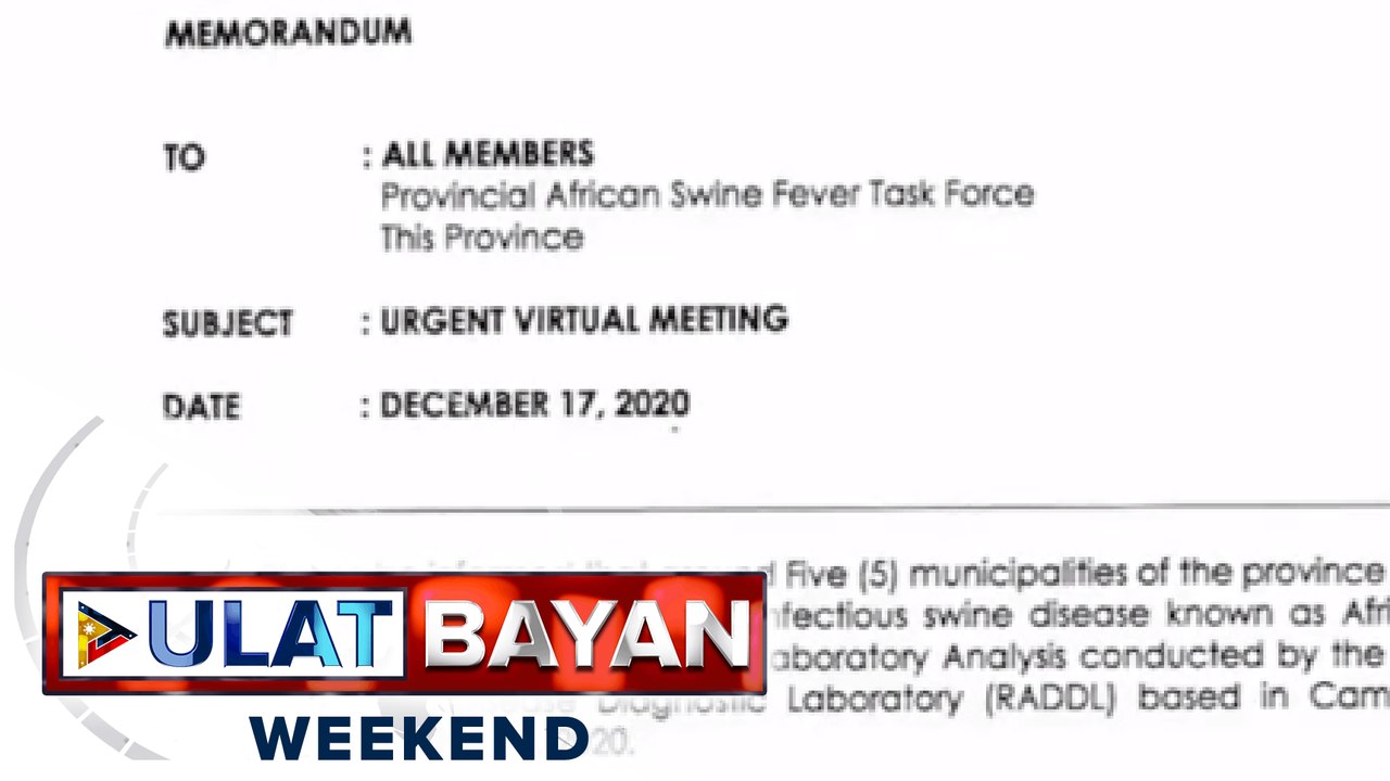 5 bayan sa Catanduanes, tinamaan ng ASF; Pulis sa Iloilo, nagtamo ng minor injury matapos pasabugan ng IED ng umano'y miyembro ng NPA; 4 miyembro ng Balimbingan criminal group, arestado sa Zamboanga Sibugay