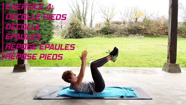FITNESS - HIIT ABDOS - 4 tours 4 exercices - 20 sec/10sec