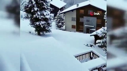İsviçre'de kar kalınlığı 25 santimetreye ulaştı