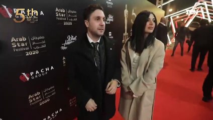 لحظة تكريم الفنان هشام ماجد من حفل مهرجان "نجم العرب"2020