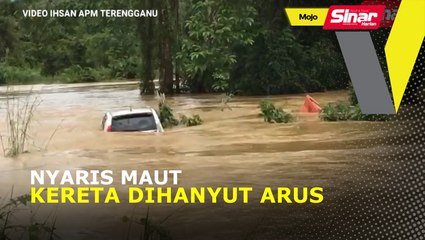Nyaris maut kereta dihanyut arus