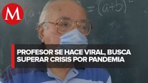 Abuelito se hace viral al ofrecer clases de matemáticas en calles de CdMx; busca ganar dinero