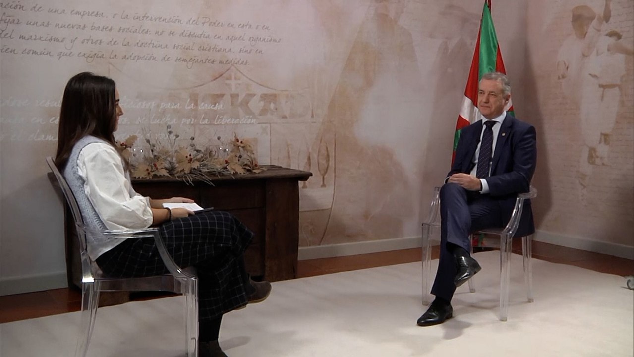 Iñigo Urkullu durante una entrevista sobre la actualidad del País Vasco