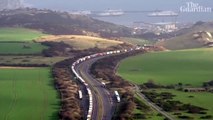 Timelapse footage shows scale of lorry queues in south-east