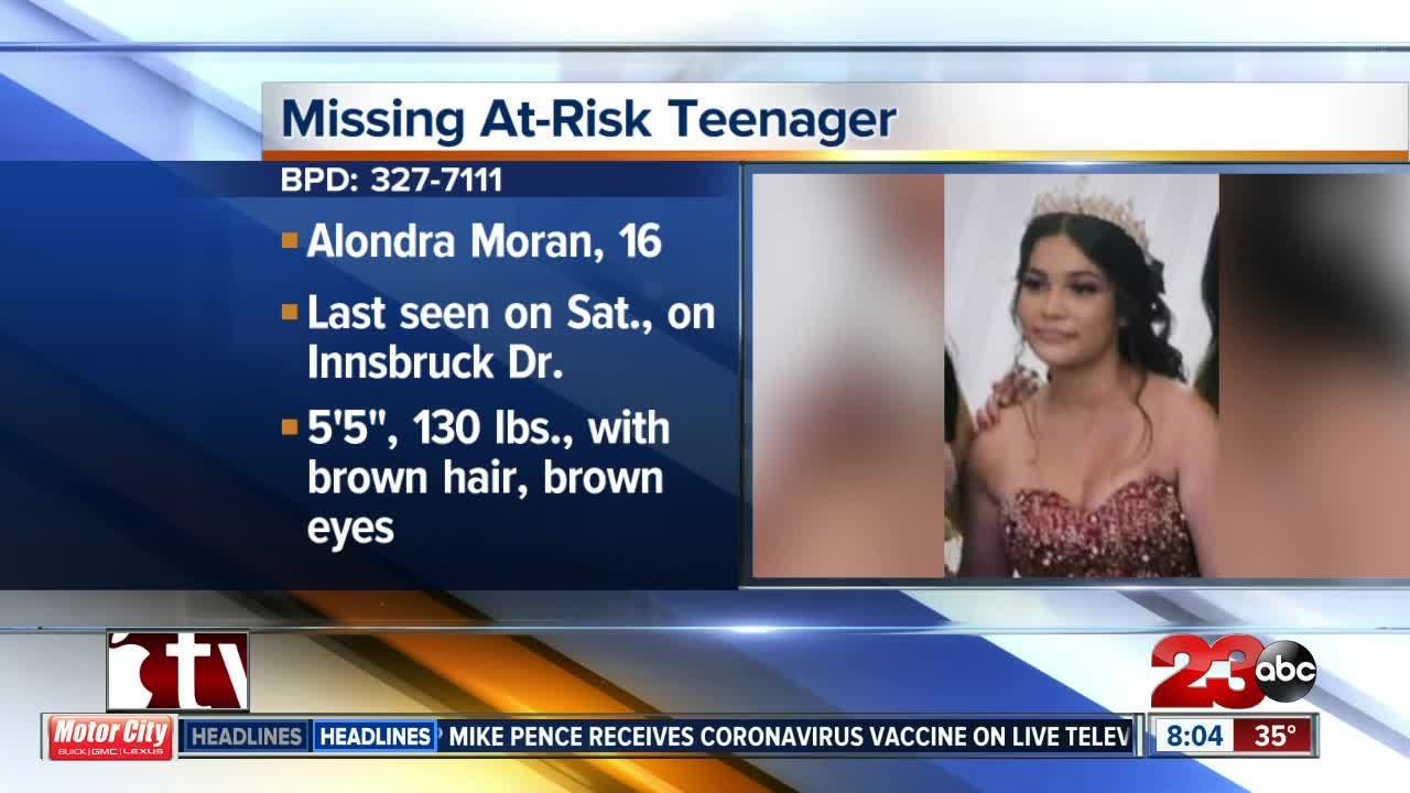 Missing at-risk teenager