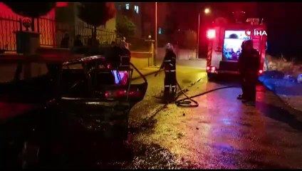 Abisi ile tartışıp aracını yaktı