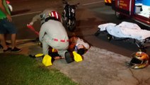 Motociclista fica ferido em acidente na Rua Salgado Filho, no Cancelli