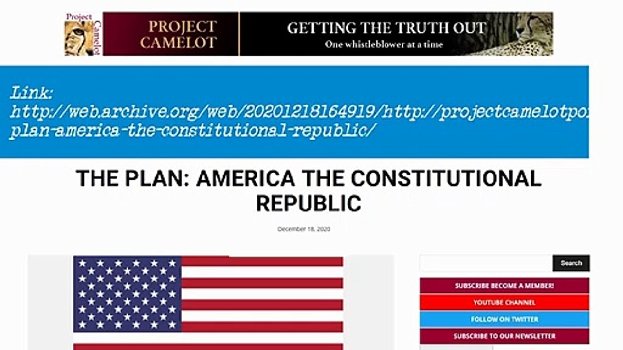 THE PLAN: AMERICA THE CONSTITUTIONAL REPUBLIC