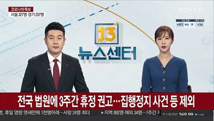 전국 법원에 3주간 휴정 권고…집행정지 사건 등 제외