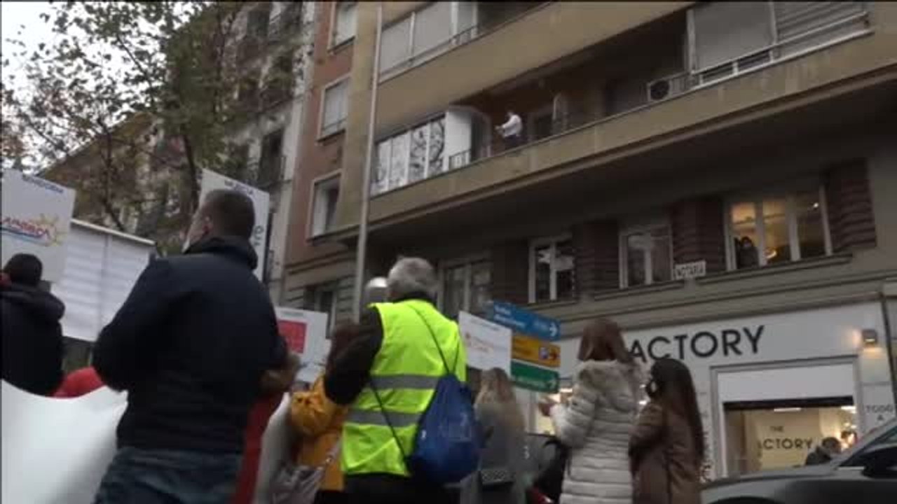 Los hosteleros se manifiestan en Madrid contra la situación del sector por la pandemia
