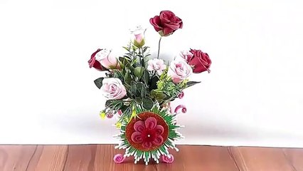 اصنعي |  بنفسك فازة ورد سهلة وبسيطة اجمل ديكور للبيت