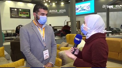 لقاء علي عصام مدير المبيعات بشركة أمازون على هامش معرض الأهرام للأثاث والديكور