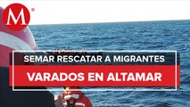 Rescatan a 13 migrantes que pretendían cruzar en lancha a Estados Unidos