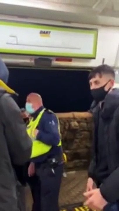 3 jeunes se font calmer par la sécurité du train en Irlande