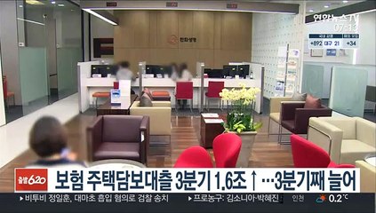 보험 주택담보대츨 3분기 1.6조↑…3분기째 늘어