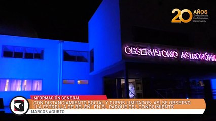 Con distanciamiento social y cupos limitados Así se observó La estrella de Belén en el Parque del Conocimiento