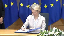 Líderes de UE firman acuerdo que regulará relaciones comerciales con Reino Unido