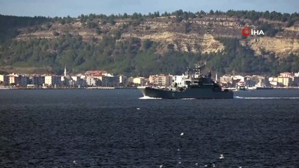 Rus savaş gemisi 'Novocherkassk' Çanakkale Boğazı’ndan geçti