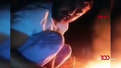 Tavuğun boğazını kesip, ateşe attı! Ayin yaptığını iddia eden kişiye tepki yağdı!