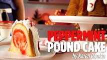 Peppermint Pound Cake with Cream Cheese Peppermint Bark Frosting