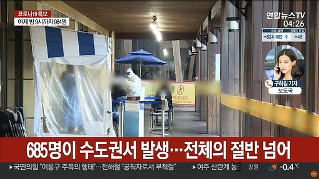 어젯밤 9시까지 984명 확진…전국서 감염 속출