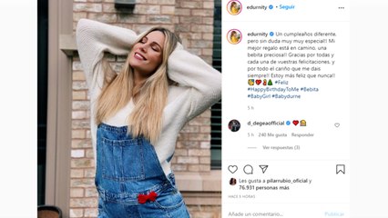 Edurne confirma el sexo del bebé que espera