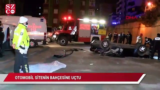 Otomobil sitenin bahçesine uçtu! Bir ölü, 2 yaralı