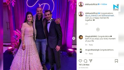 Hardik, Shikhar, Wasim Jaffer lead wishes as Yuzvendra Chahal ties the knot with Dhanashree