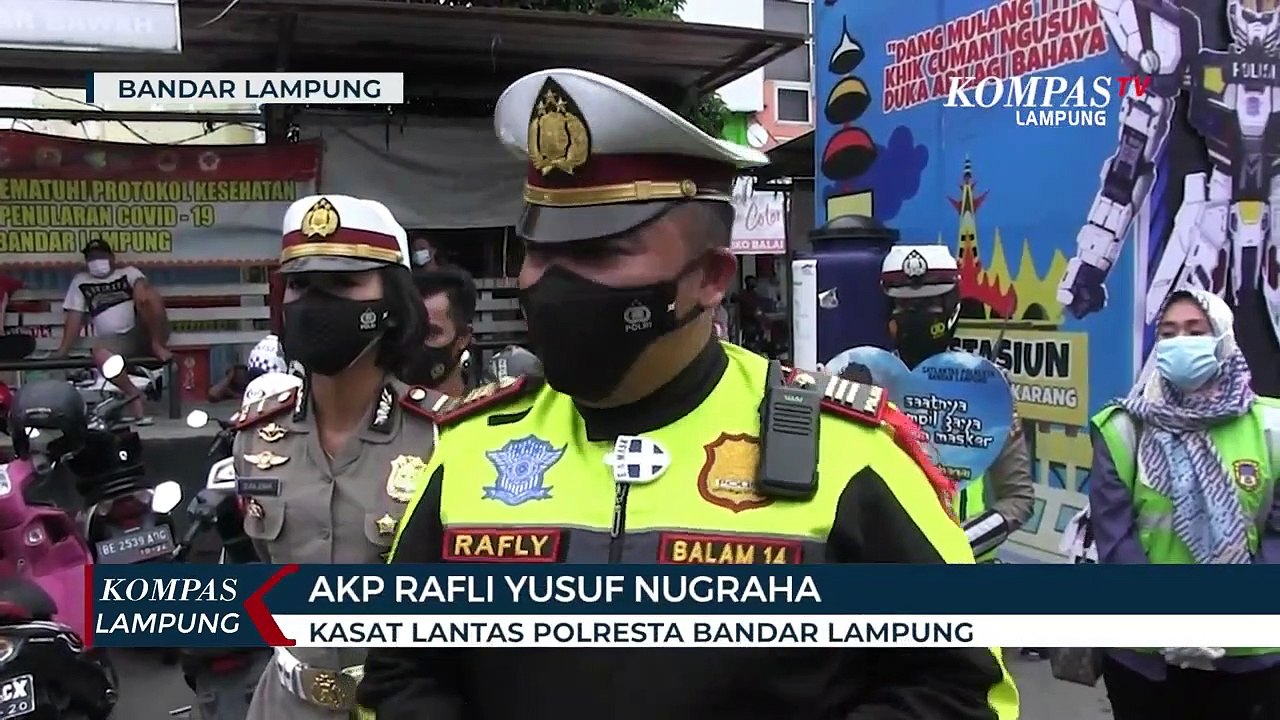 Operasi Lilin Krakatau 2020, Satlantas Polresta Bandar Lampung Berikan Edukasi 3 M
