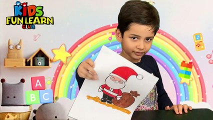 How to draw Santa Claus with Parikshet and Kids Fun Learn Club