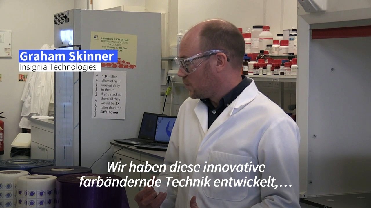 Aufkleber zeigt Tragezeit von Gesichtsmasken an