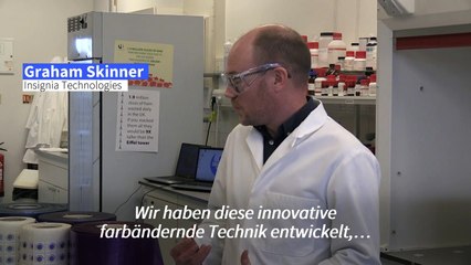 Aufkleber zeigt Tragezeit von Gesichtsmasken an