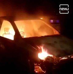 Burning Car Caught On Camera At Akola