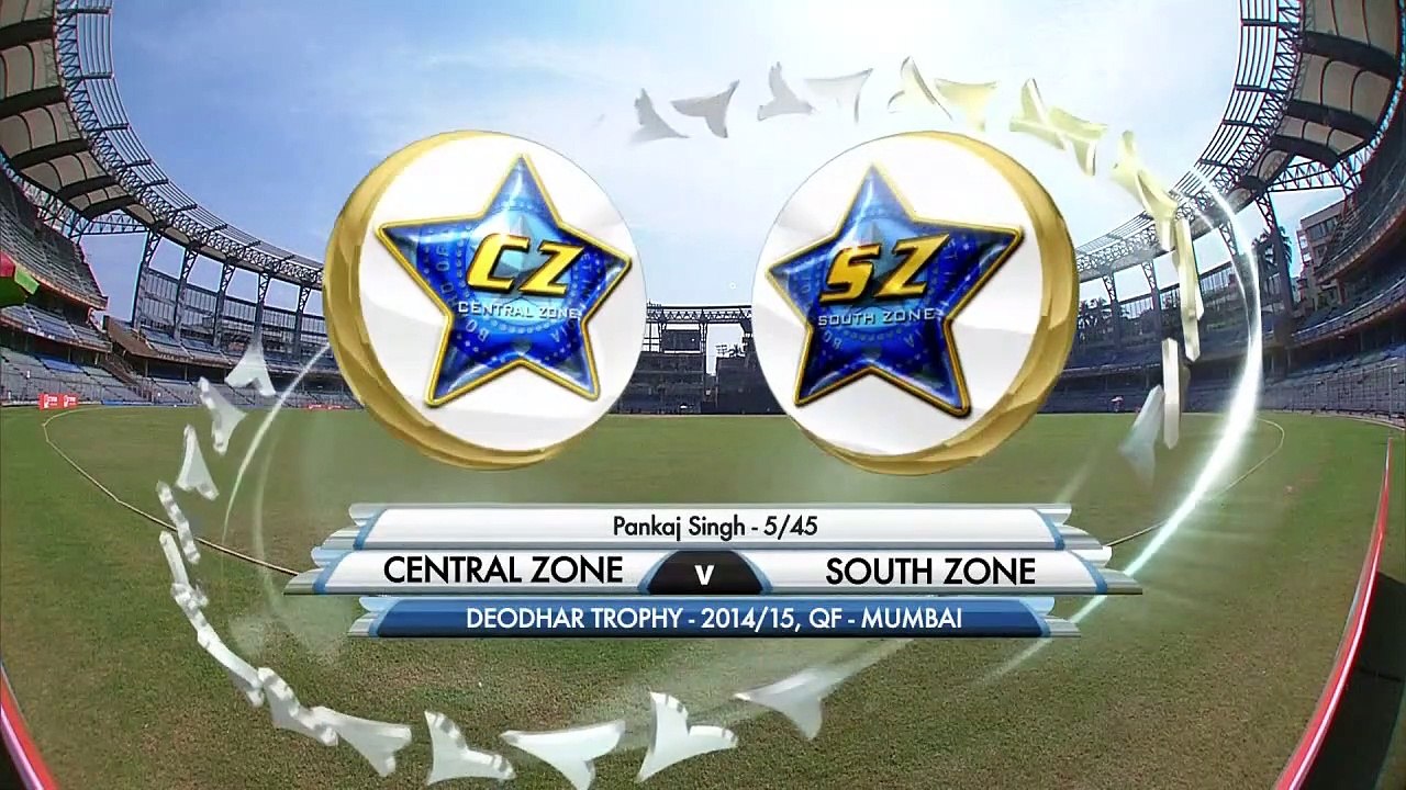 Deodhar Trophy 2014-15 Quarter-Final - Central Zone vs South Zone - Pankaj Singhs 5-wicket haul