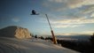 Skier Crashes After Jumping Over Tilted Pole