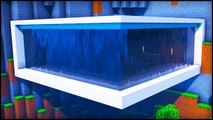 Minecraft- Waterfall Modern House - How to build a Survival Modern House Tutorial