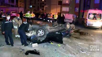 Otomobil sitenin bahçesine düştü, sürücü hayatını kaybetti | Video